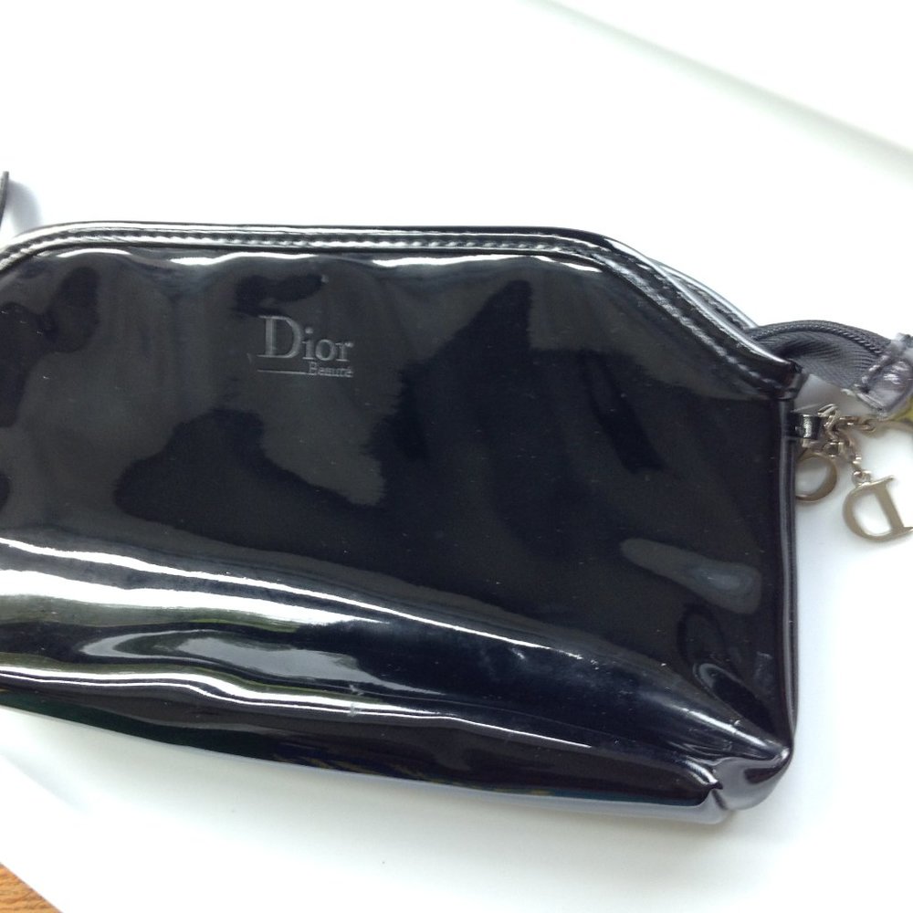 Dior Makeup Zippered Case Silver Tone Hardware